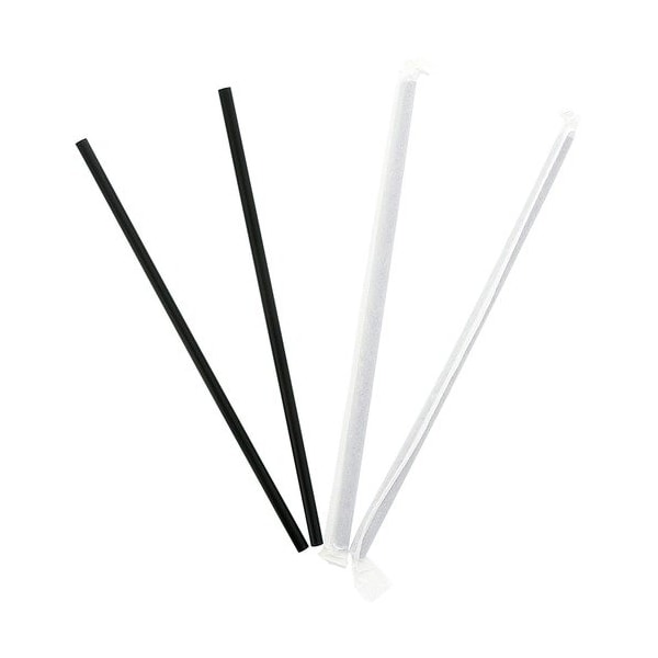 Southeastern Paper Group Straws, Wrapped, 7-3/4in, Black, EGS600228 - main